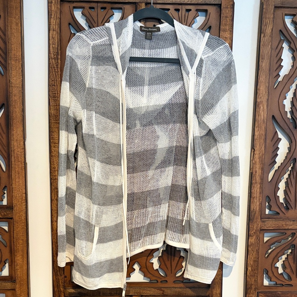 Tommy Bahama White Mesh Knit Top